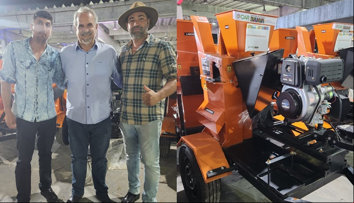 Vereador André Berkovitz recebe duas maquinas forrageiras que beneficiará pequenos produtores de Rio do Antônio